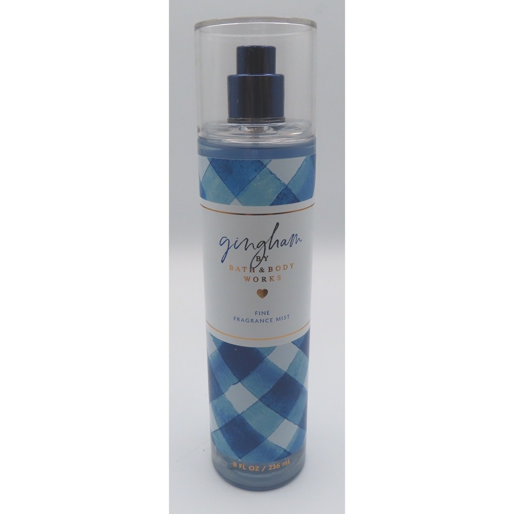 Bath & Body Works Gingham Fine Fragrance Mist 8 fl oz Blue Freesia White Peach